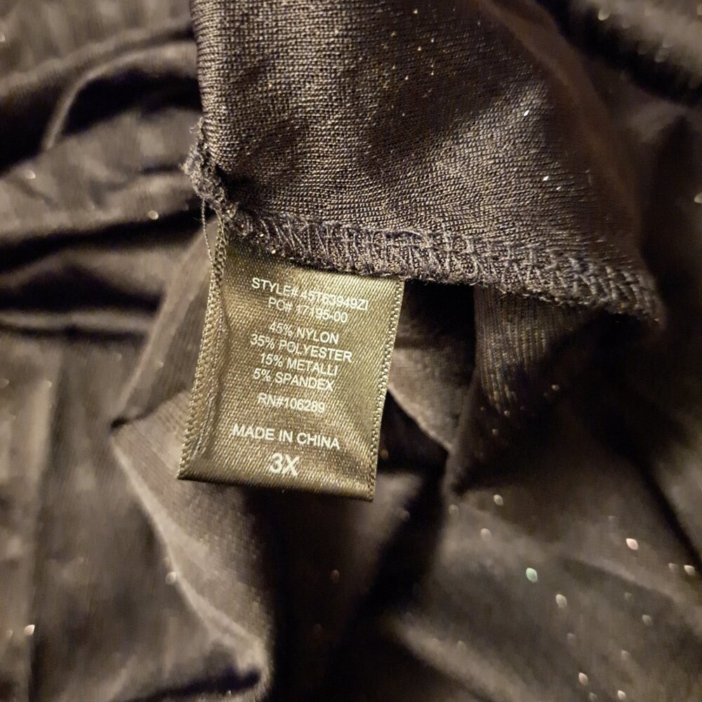 NWT Trixxi Clothing Company Metallic Silver&Black Glitter 3/4 Sleeve Dress 3X - Picture 9 of 9